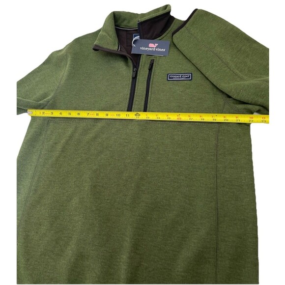 NWT Vineyard Vines Men’s MT Sweater Fleece Quarter-Zip Pullover M Cypress Green - Picture 6 of 9